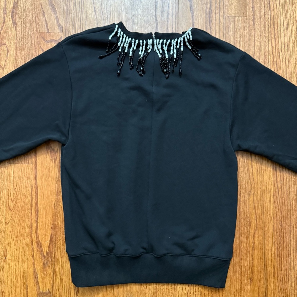 NWT Christopher Kane Beaded Embellished cotton sweatshirt in black size XS - Picture 10 of 16